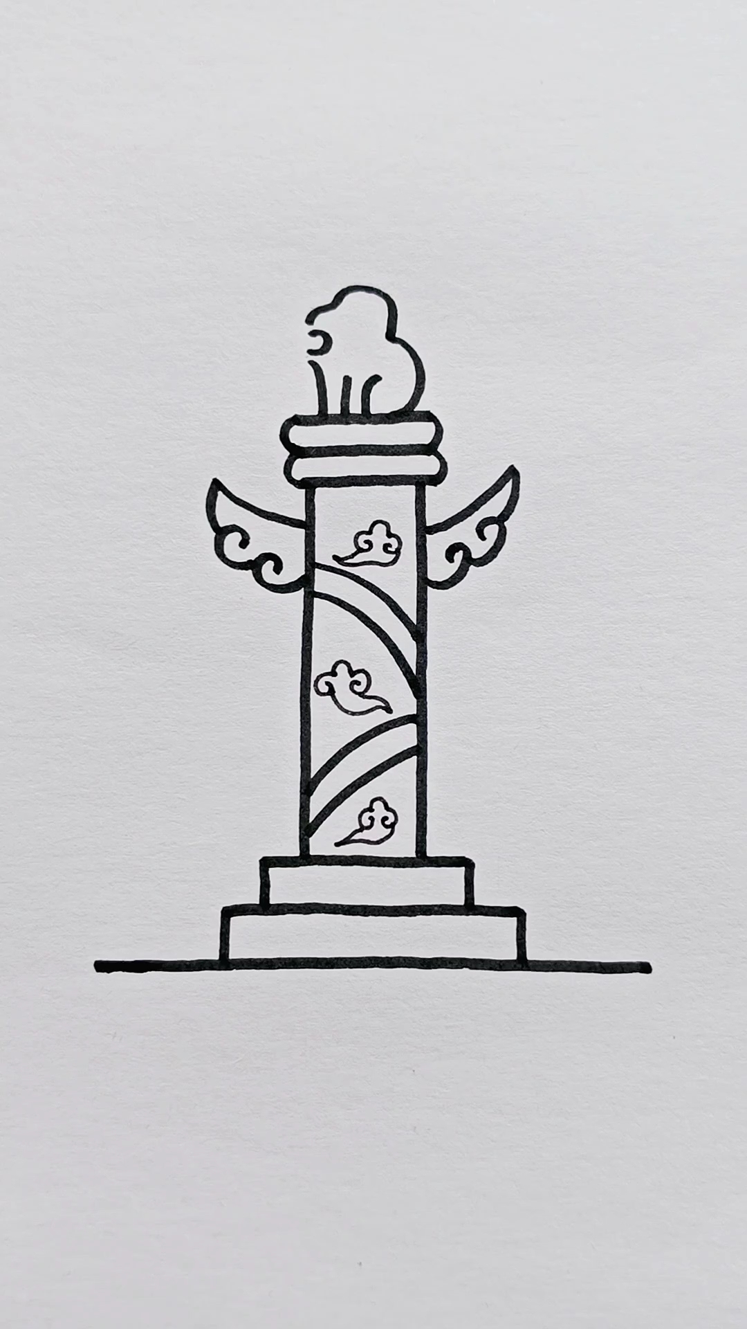 简单易学的华表柱简笔画