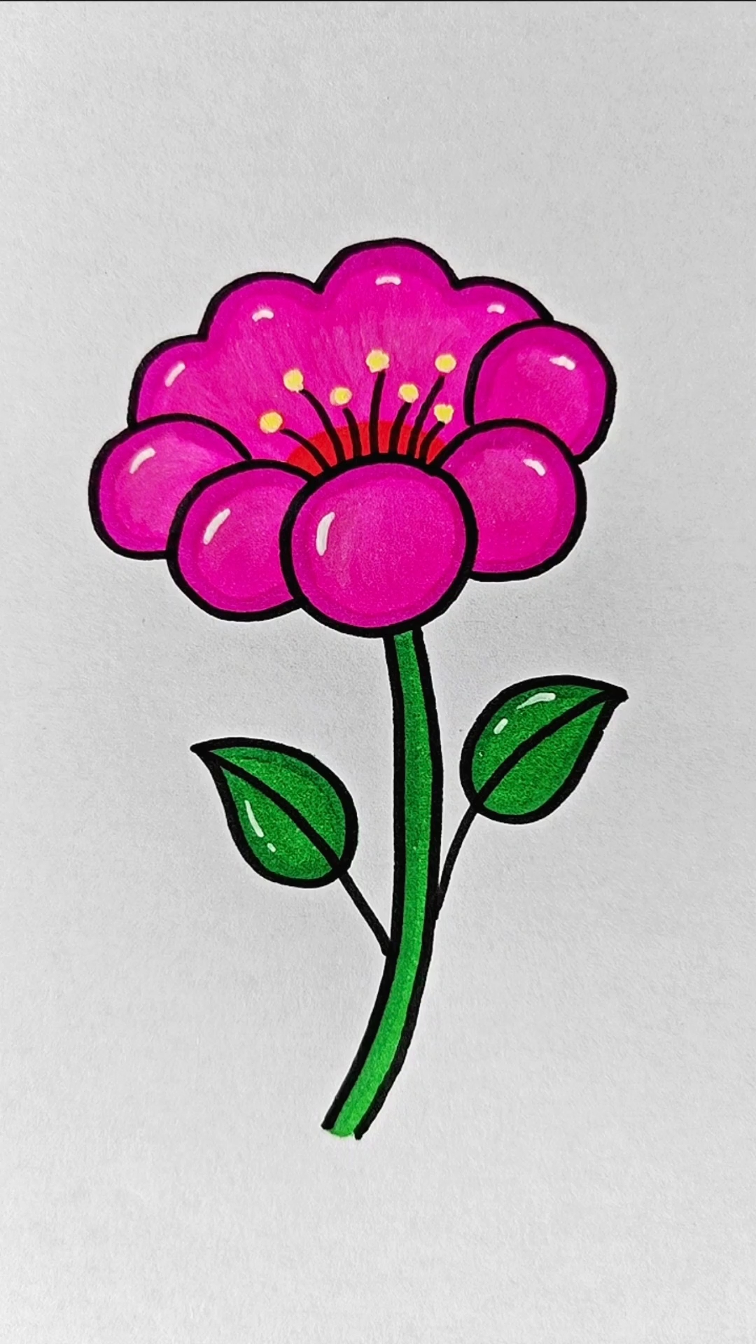 立体花朵简笔画