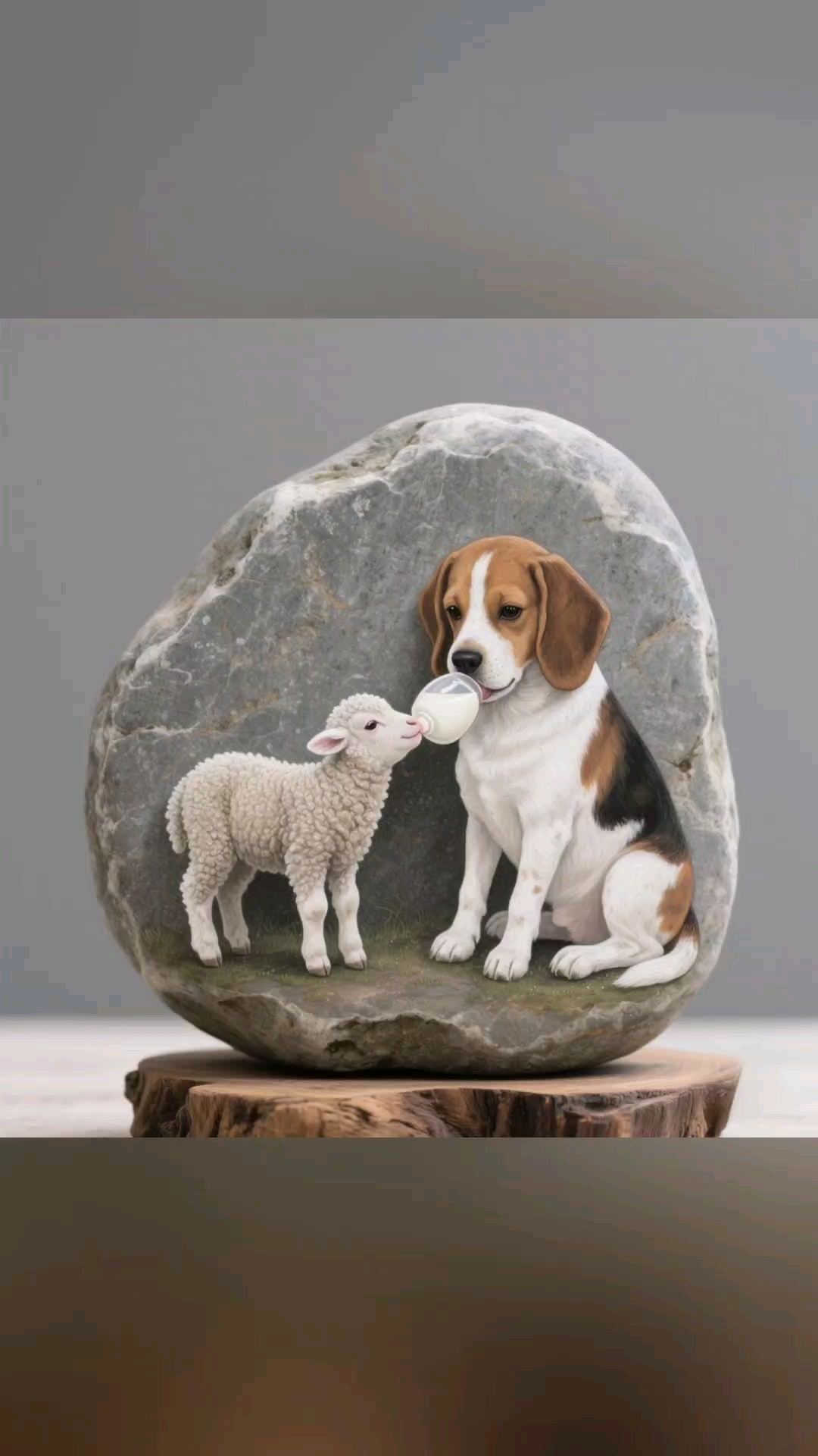 惊爆!萌宠石头画诞生