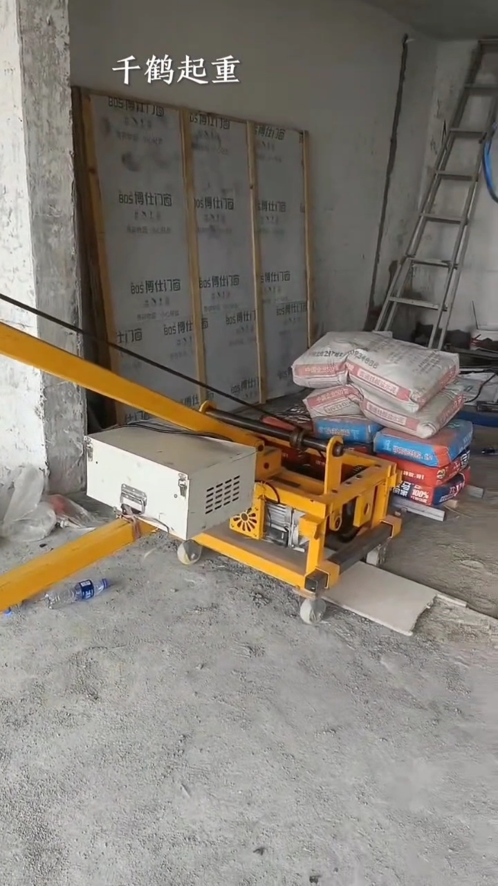 变频调速移动吊机-玻璃门窗楼房吊装机-大理石背景墙高层室内吊-度小