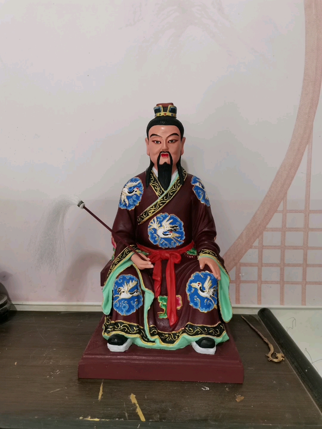 传统泥塑彩绘长春真人丘处机像