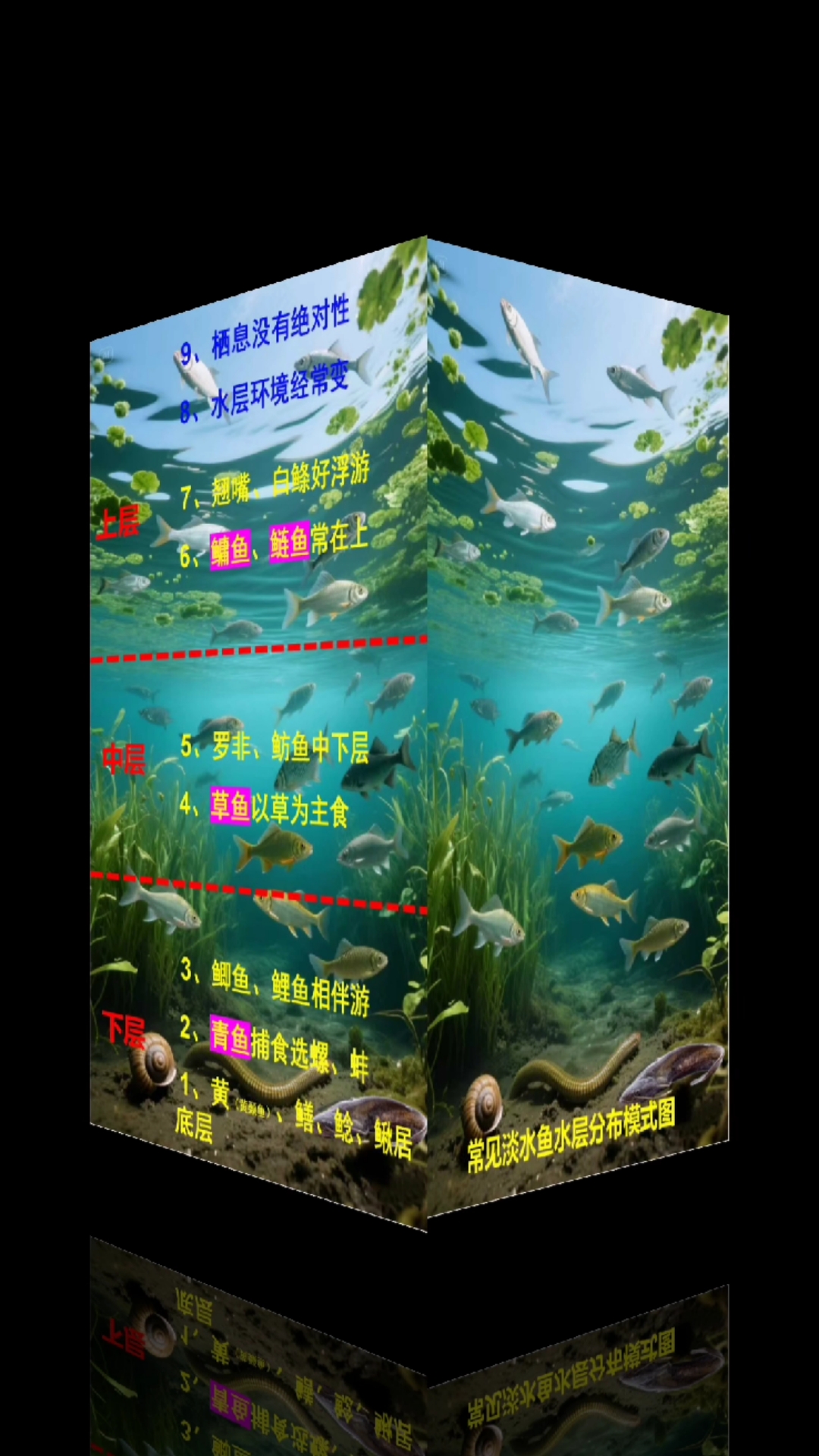 常见淡水鱼水层分布