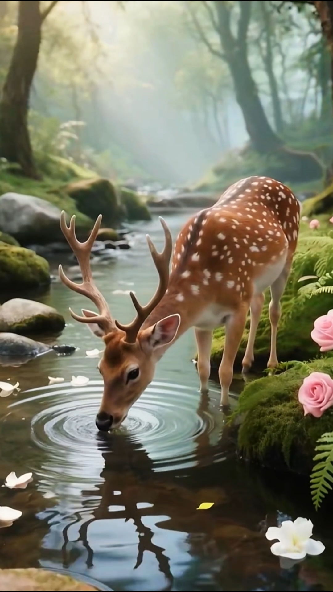 梅花鹿是吉祥与福气的化身,代表着好运,此刻与它相遇,好事连连