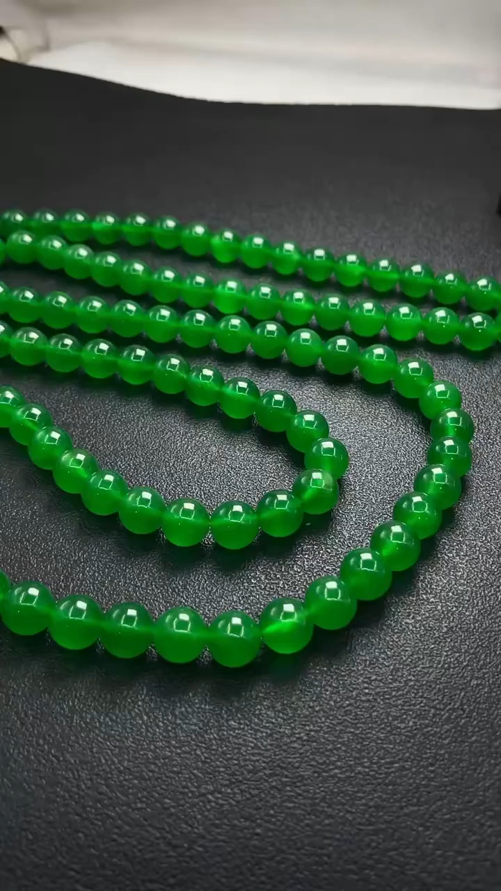 老翡翠108颗佛珠#天然翡翠 #翡翠 #老翡翠