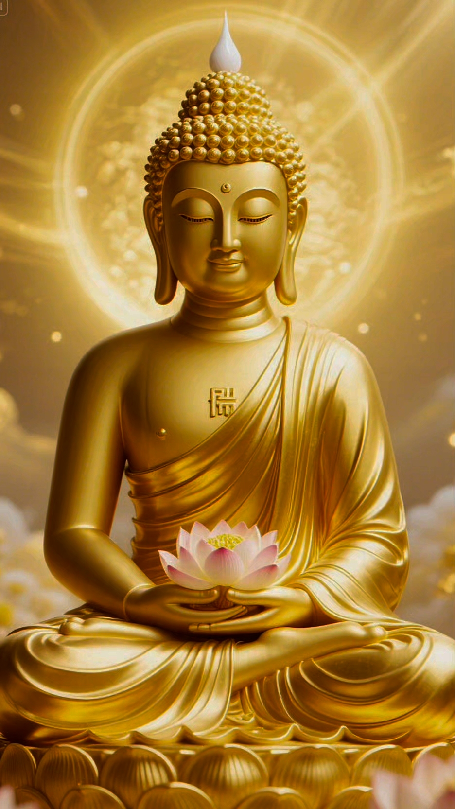 阿弥陀佛身金色,相好光明无等伦,六字洪名法中王,愿吉祥!