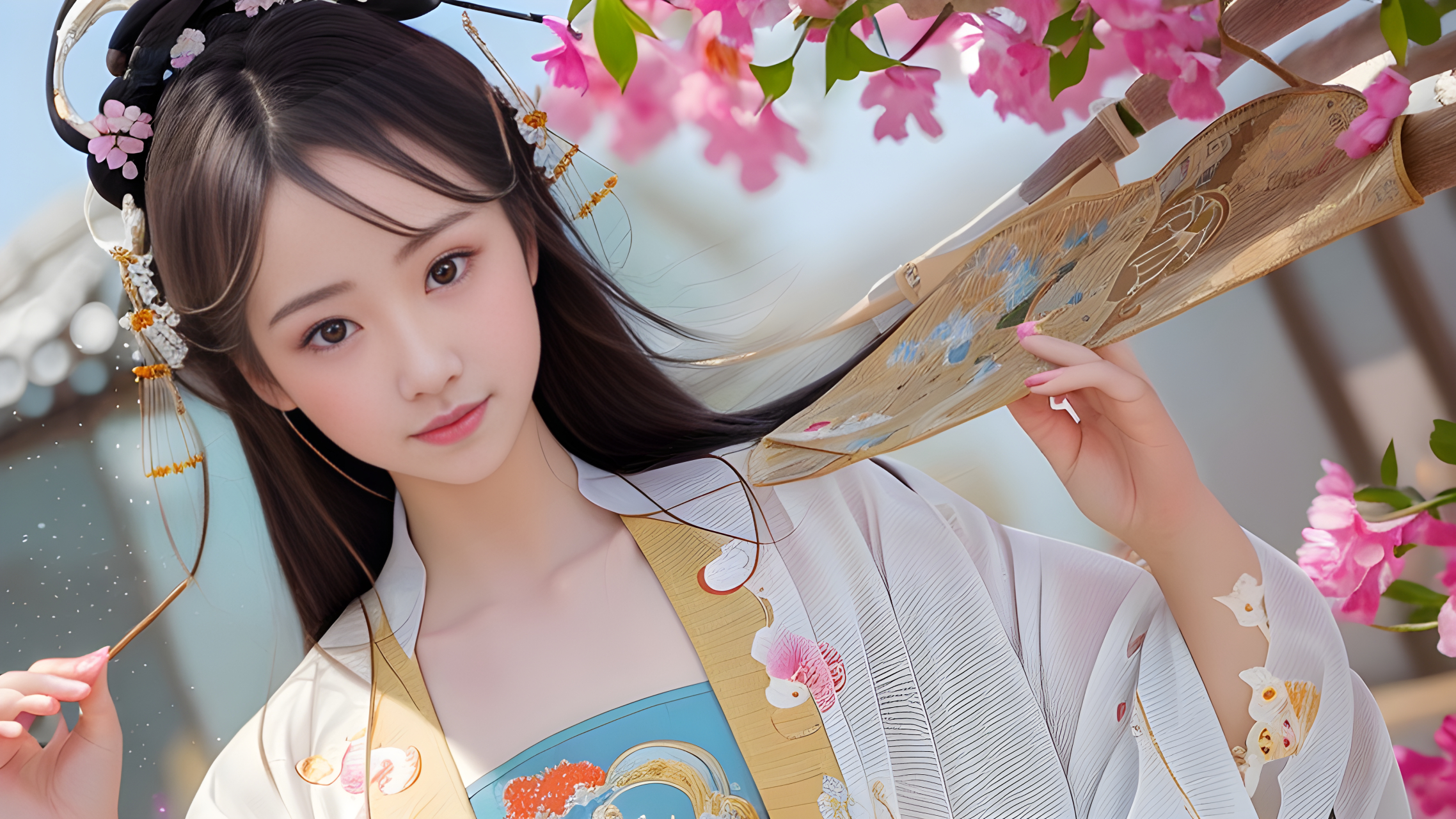 ai绘画 古装小姐姐横屏《七》