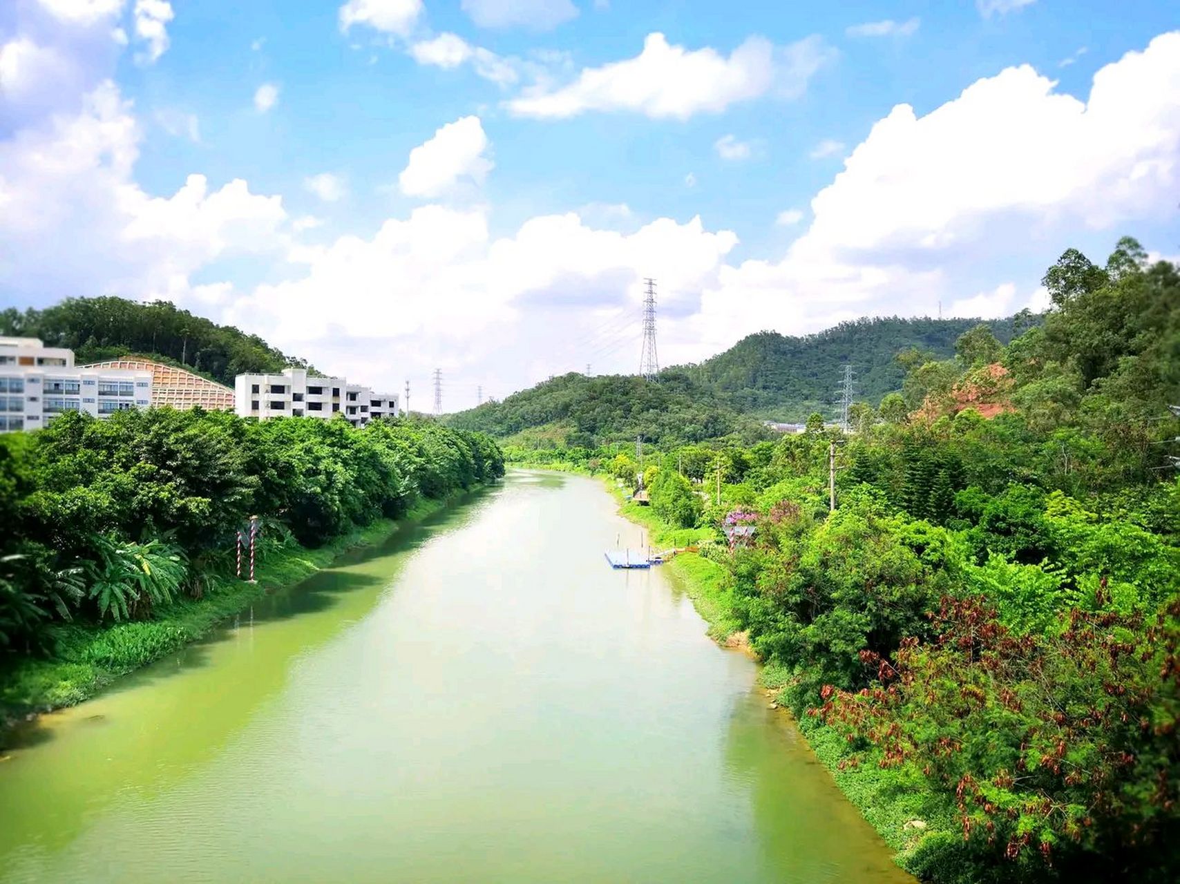 广州番禺区沙湾街龙湾涌湿地公园,景色宜人.