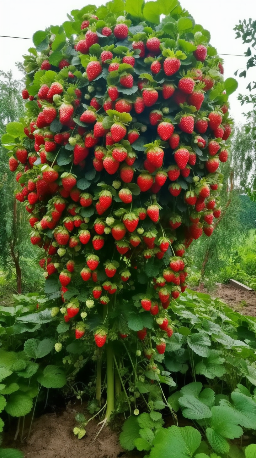 家里面的草莓树,大丰收!甜的很!