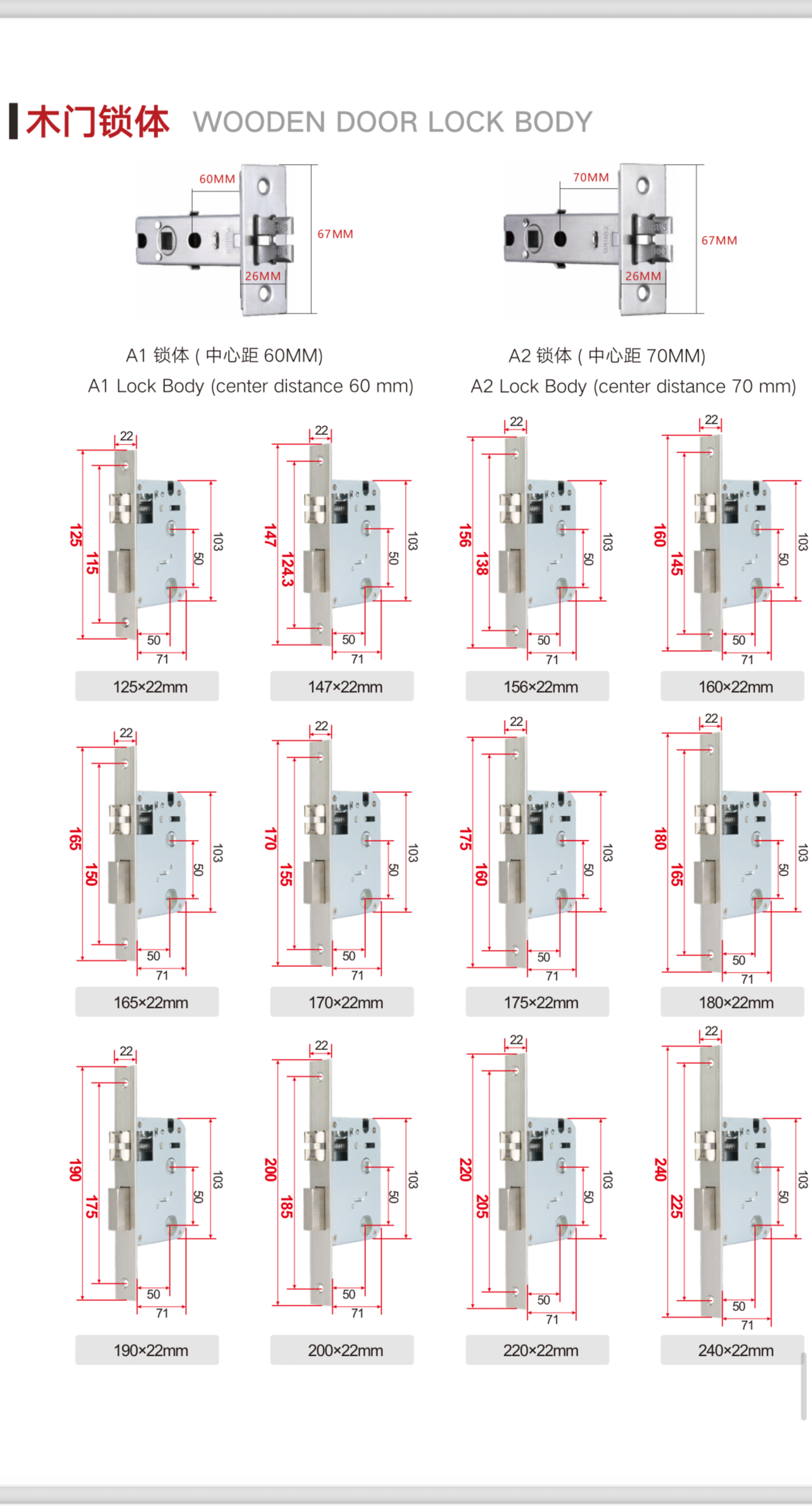 木门智能锁锁体规格～～收藏有用哦