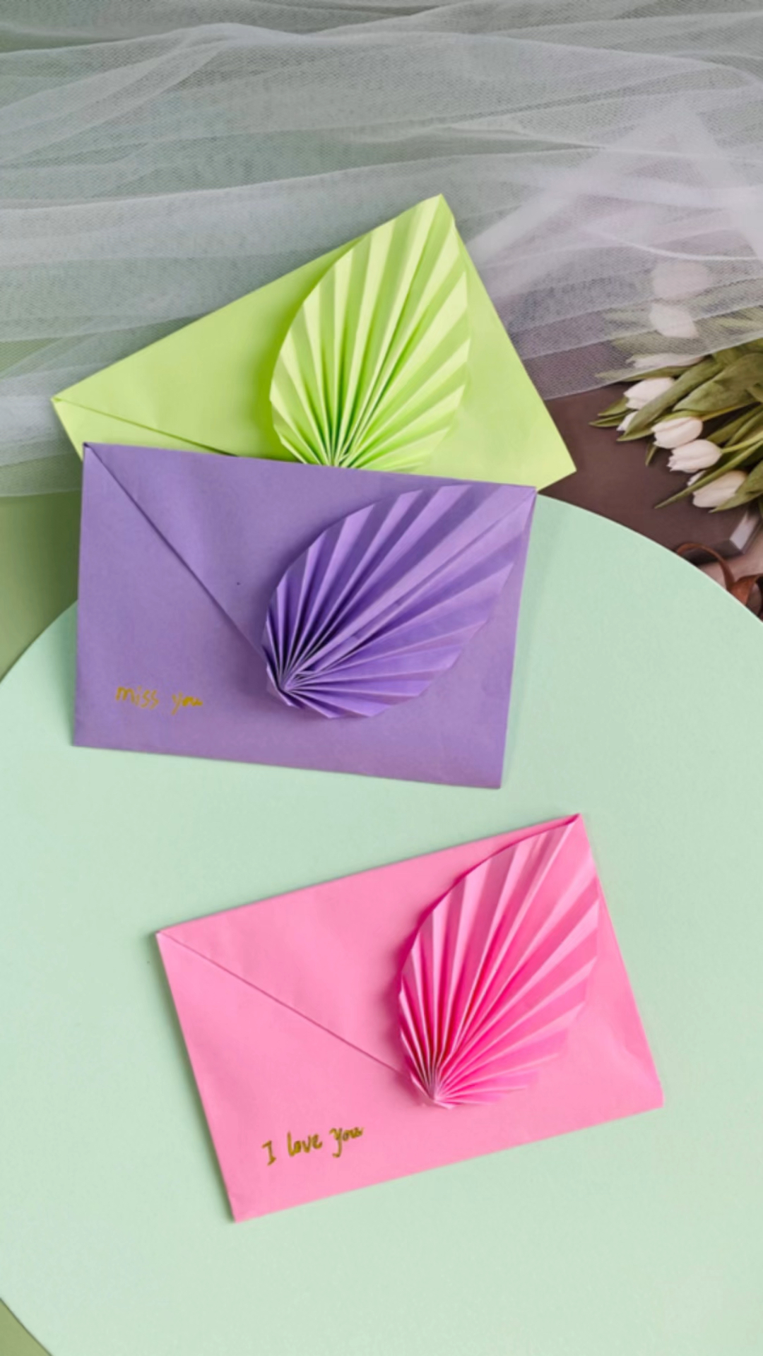 一款颜值超高的相思叶信封创意手工折纸