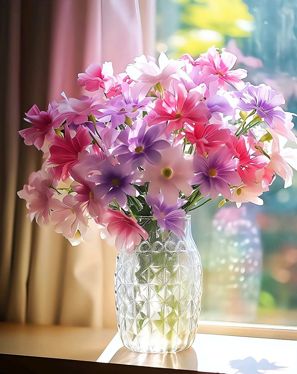 窗台的花瓶 ,每个人都向往诗和远方.