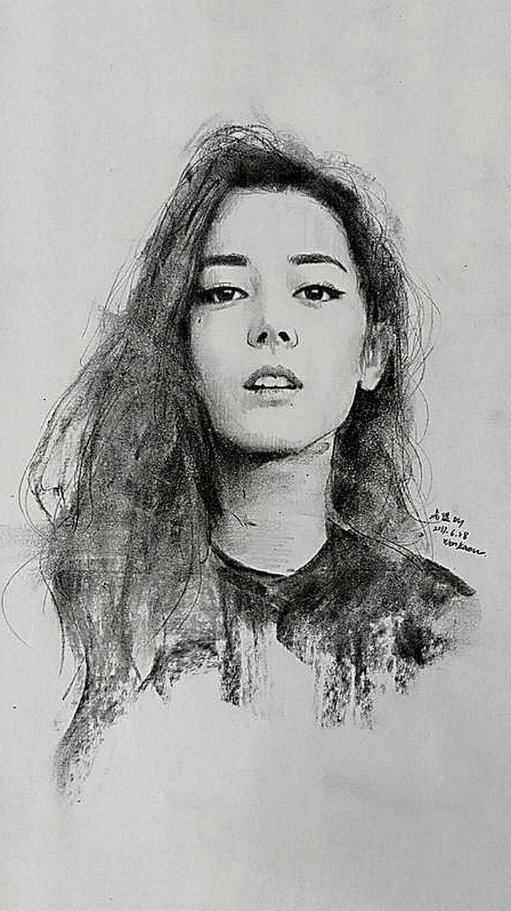 迪丽热巴# #素描#  明星素描其实不难画,不过画出艺术美还是挺难. .