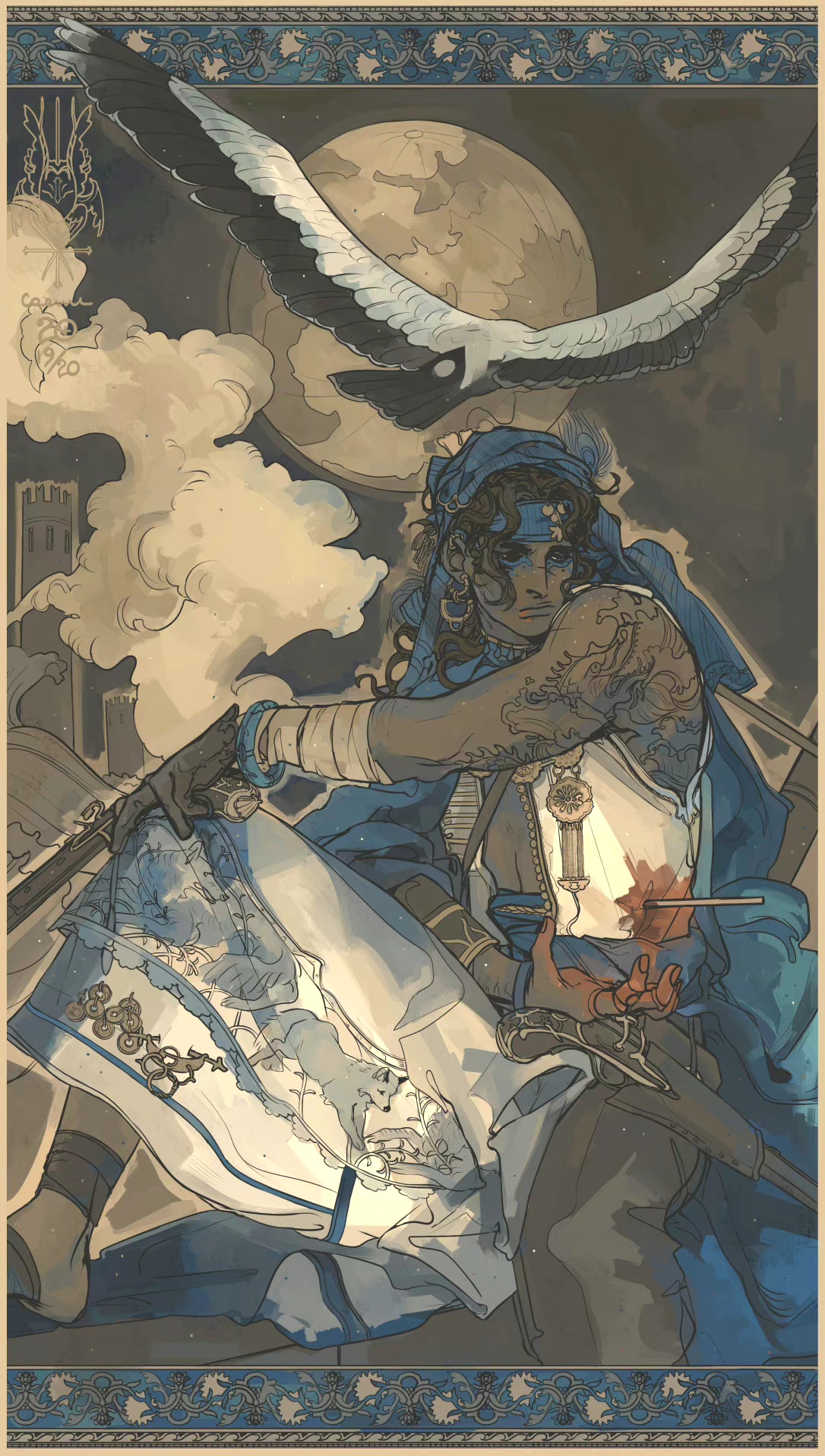 画师caemidraws 塔罗风格人物插画欣赏