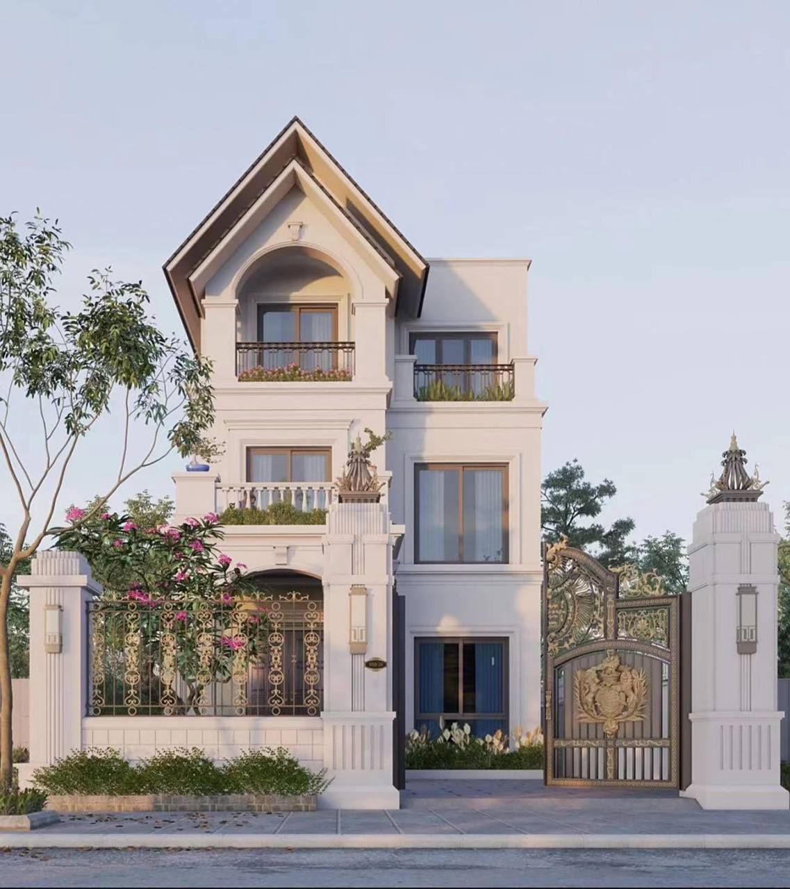 值得收藏的小房子92 这款简欧风格的别墅外观立体,富有对称性92