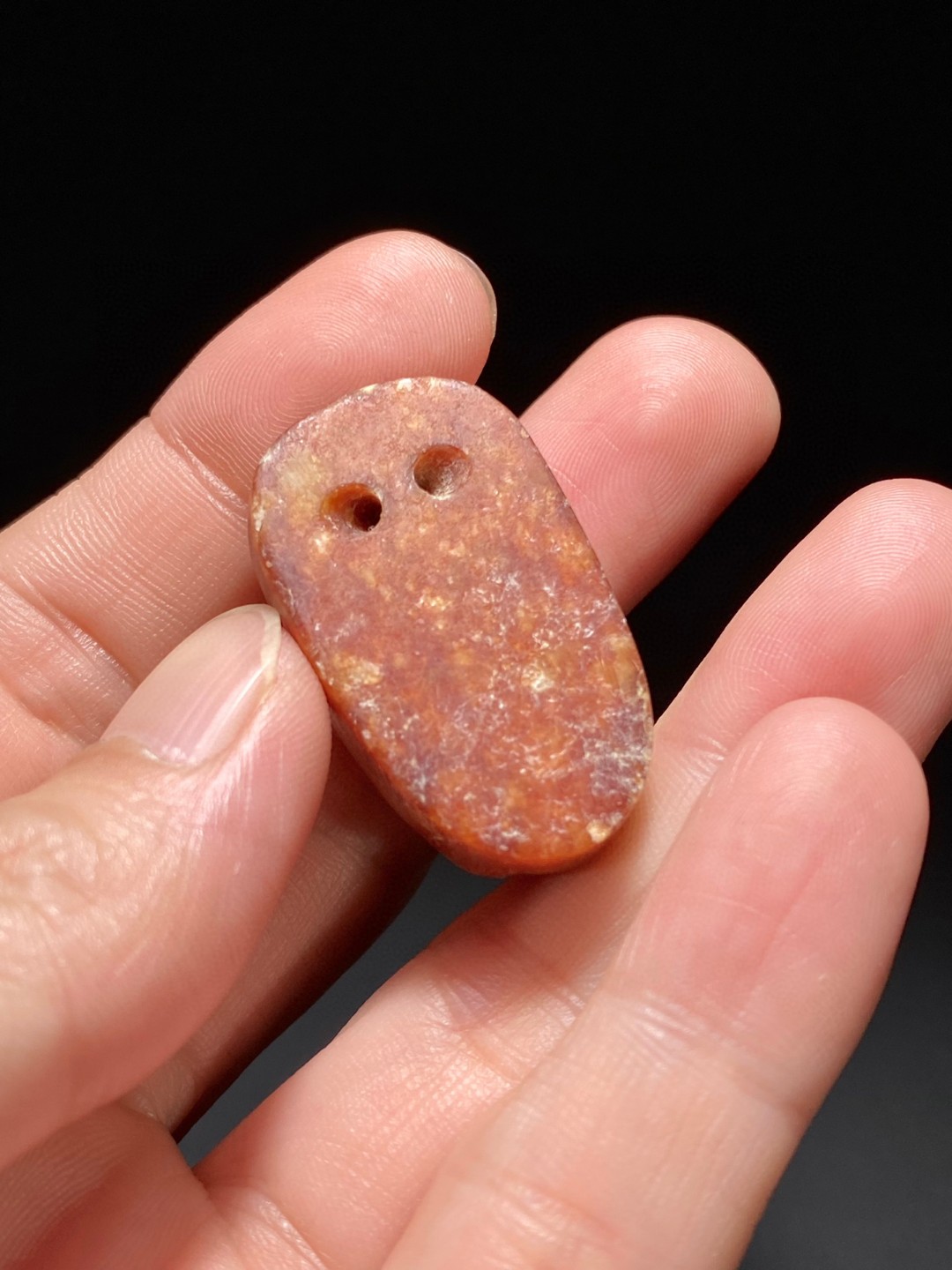 文化期 红沁 玉蚕 玉蝉蛹 把件 挂件