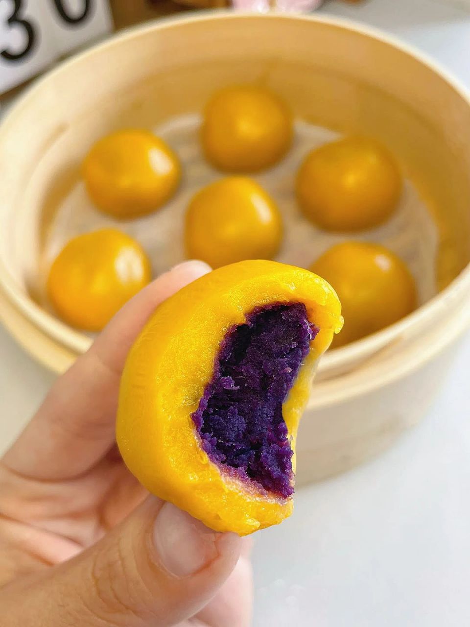 糯叽叽的南瓜紫薯球,我又爱上它了!