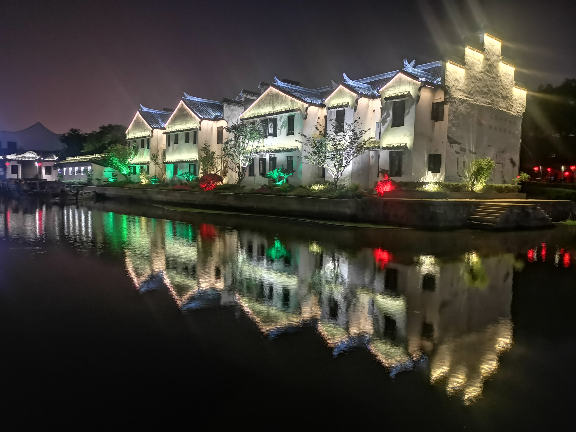 浙江嘉善西塘古镇夜景四
