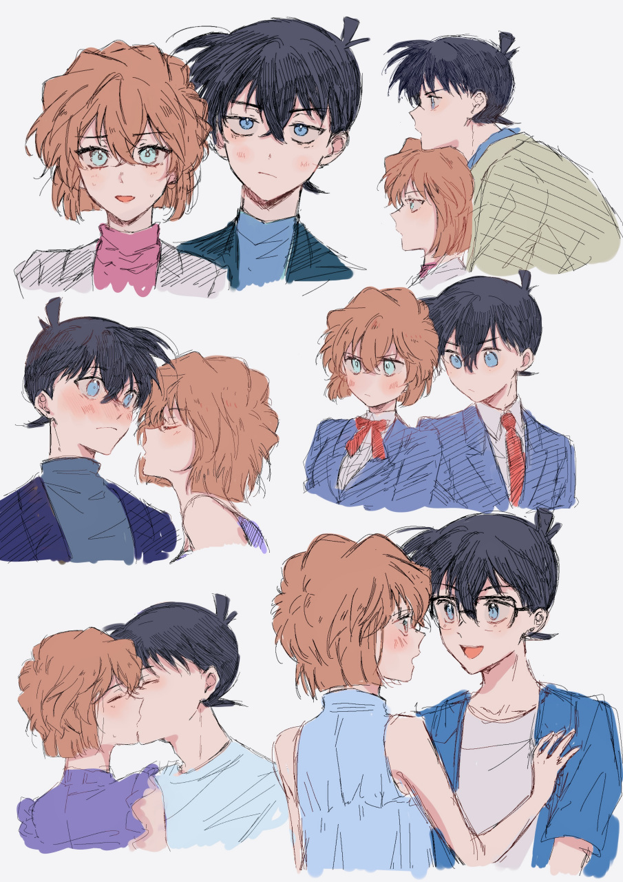 名侦探柯南# 超甜的柯哀糖,喜欢的就来嗑一口吧[温暖](p站画师:juc