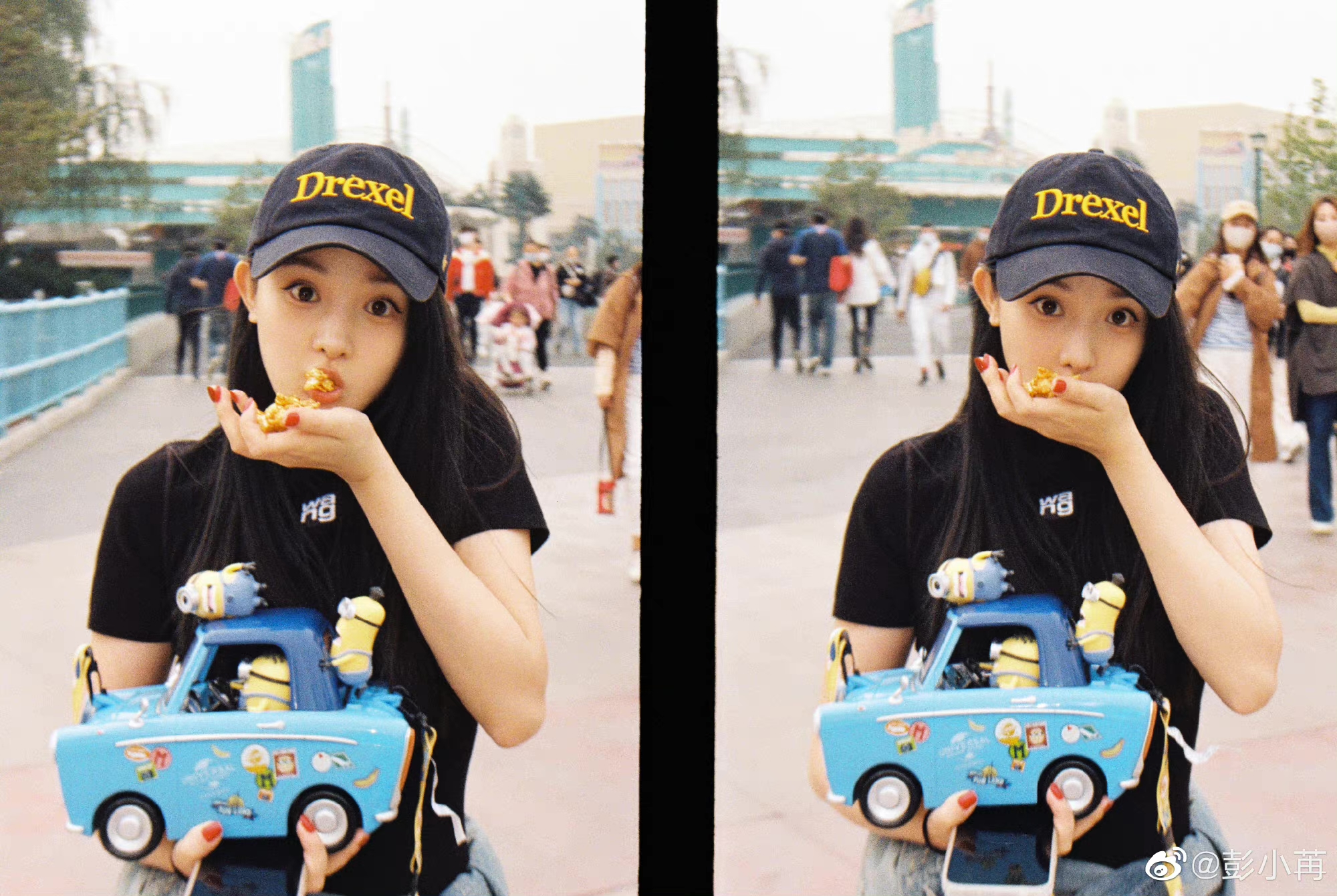 彭小苒分享库存照,和小黄人的合照也太可爱了吧