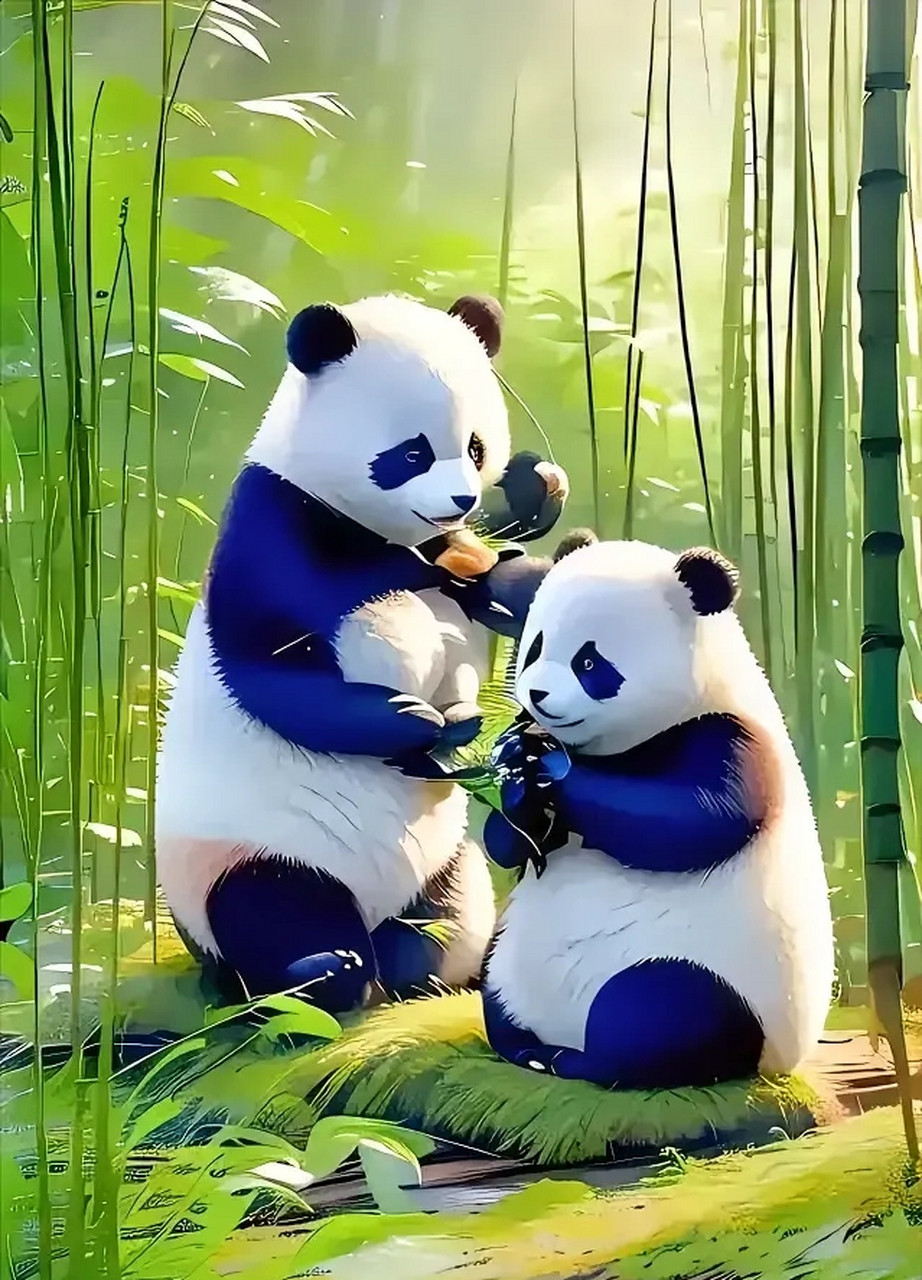 奇妙职业图鉴# 《国宝熊猫》  国色天香大熊猫,ai图秀秀雅天娇.