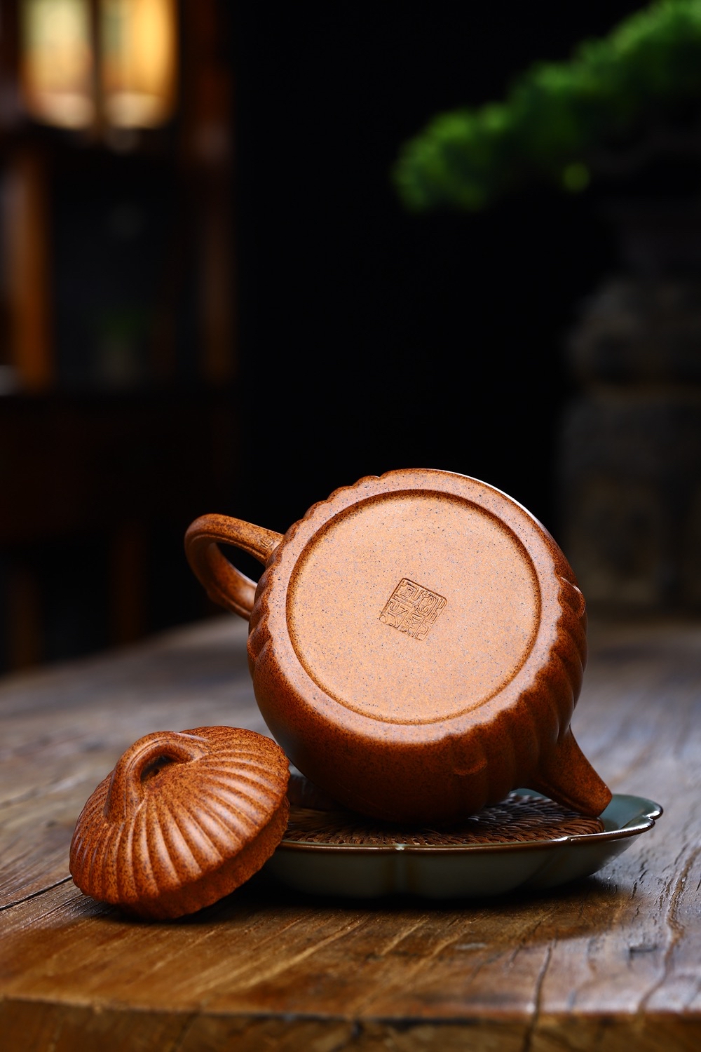 宜兴紫砂壶何其仙全手工筋纹秦权