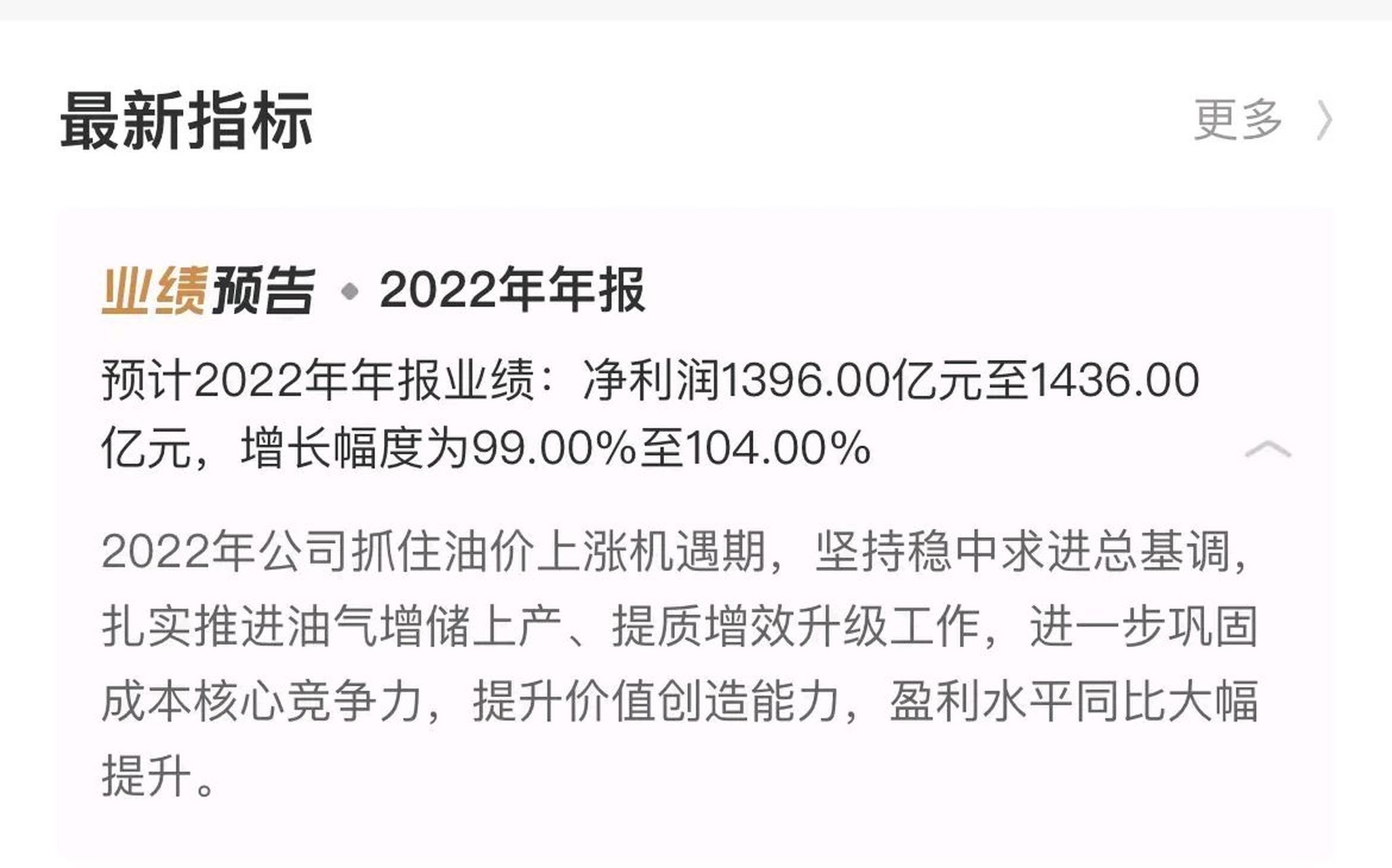 中國海油終於出了22年全年業績預告.