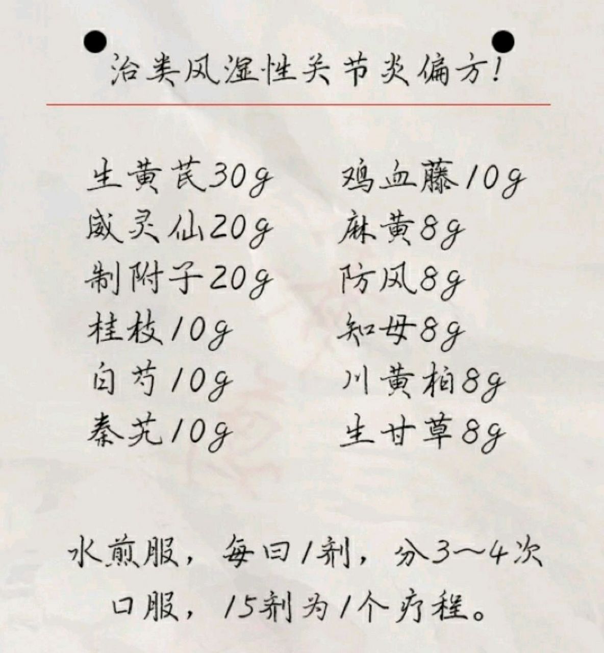 6】分享一个治类风湿性关节炎的中药偏方,辩证加减,适者自取! #中医