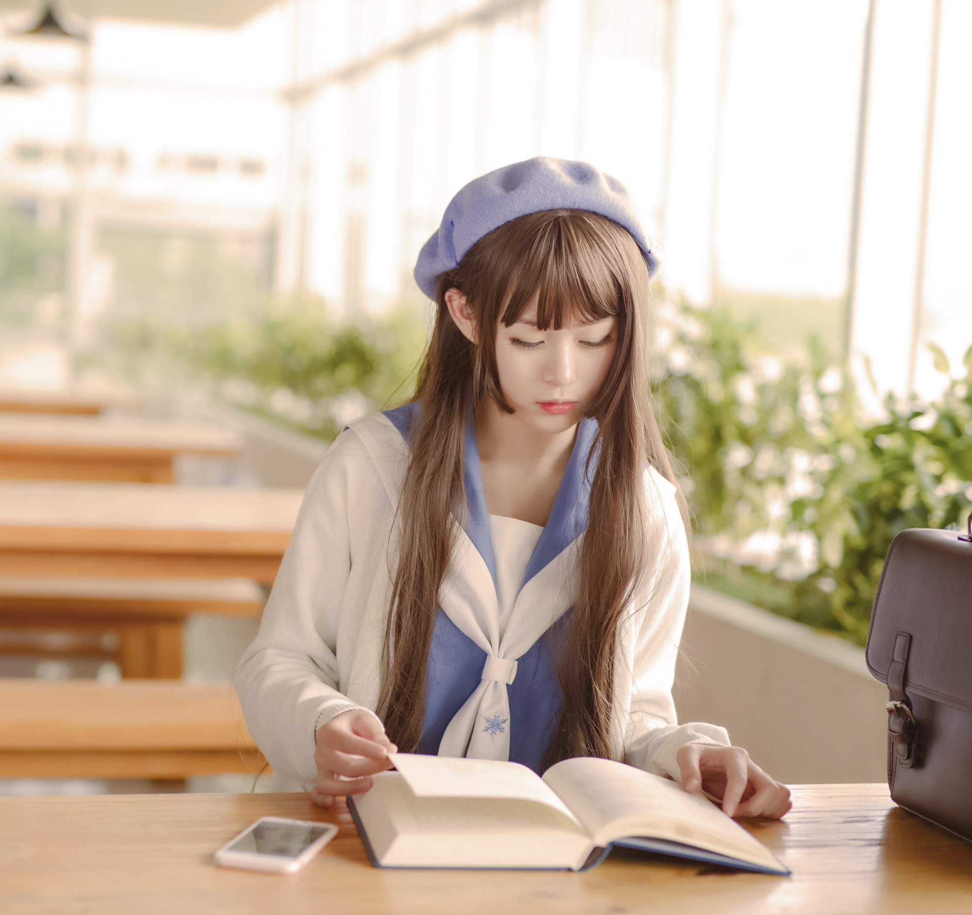 穿jk制服的少女,下课后去图书馆看书,你要一起来吗?