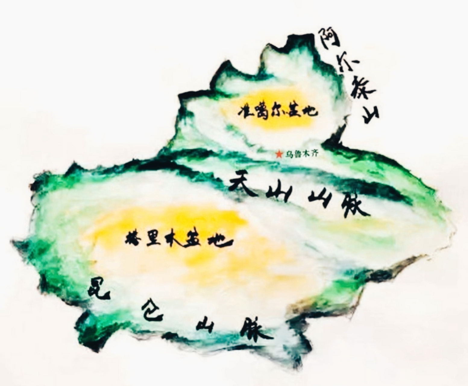 新疆地形:"三山夹两盆"