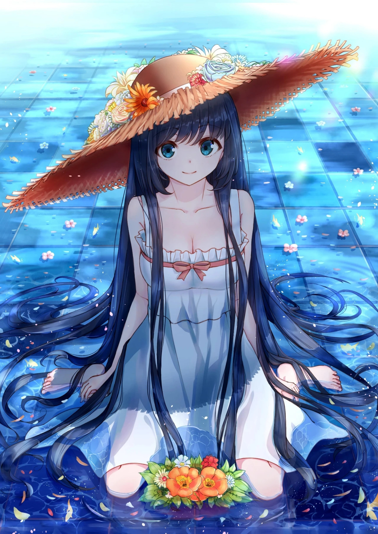 二次元#这天气未免也太热了吧`水中美少女`高清壁纸