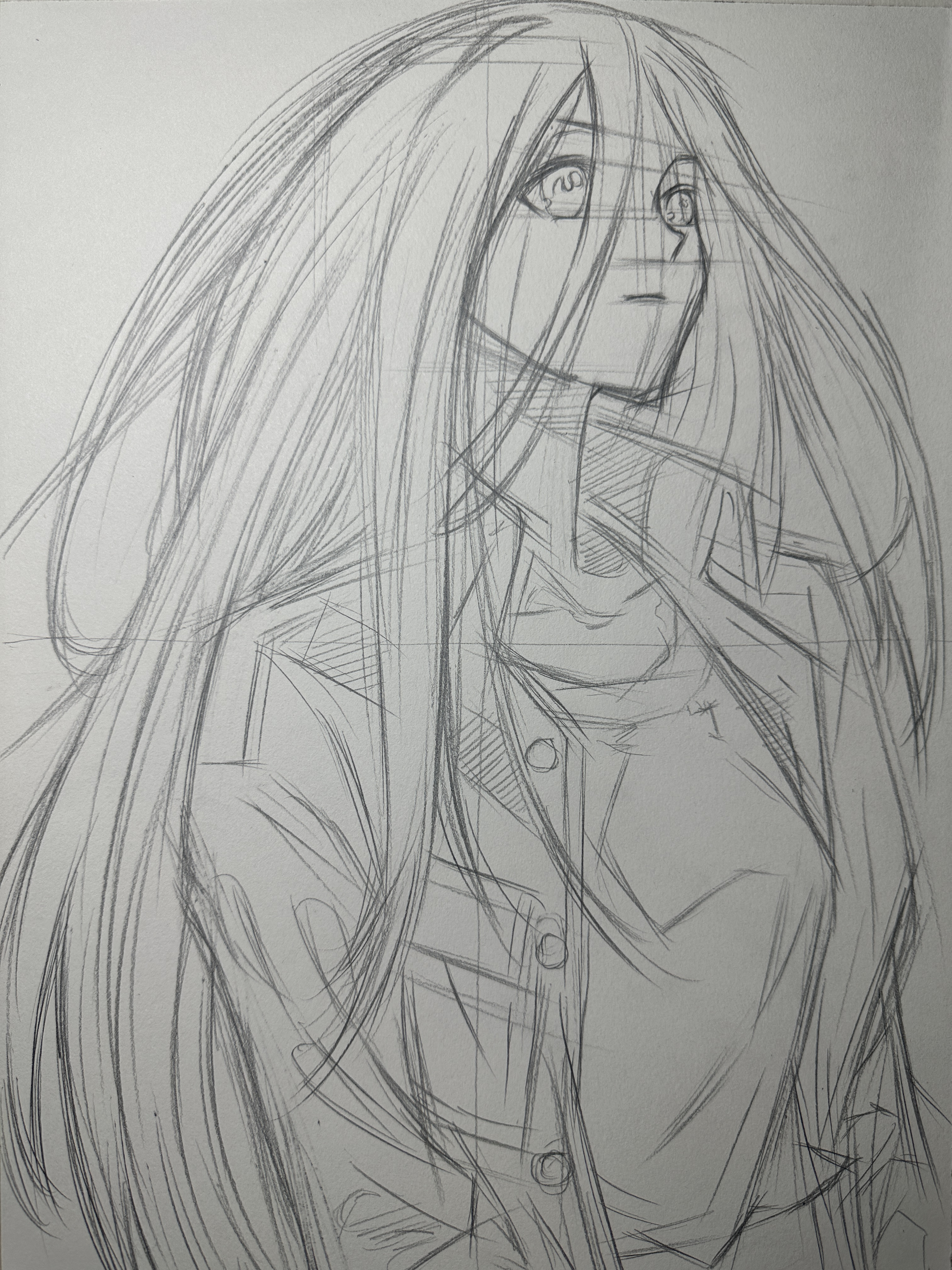 素描绘画一人之下国漫人物宝儿姐过程图 #绘画# #素描# #画画# @百家