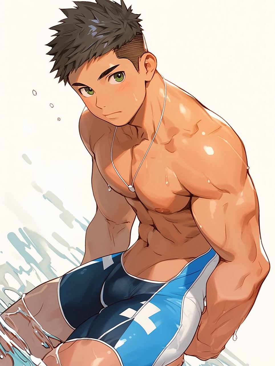 扑水少年x肌肉#ai艺术季# #ai绘画# #动漫头像和壁纸