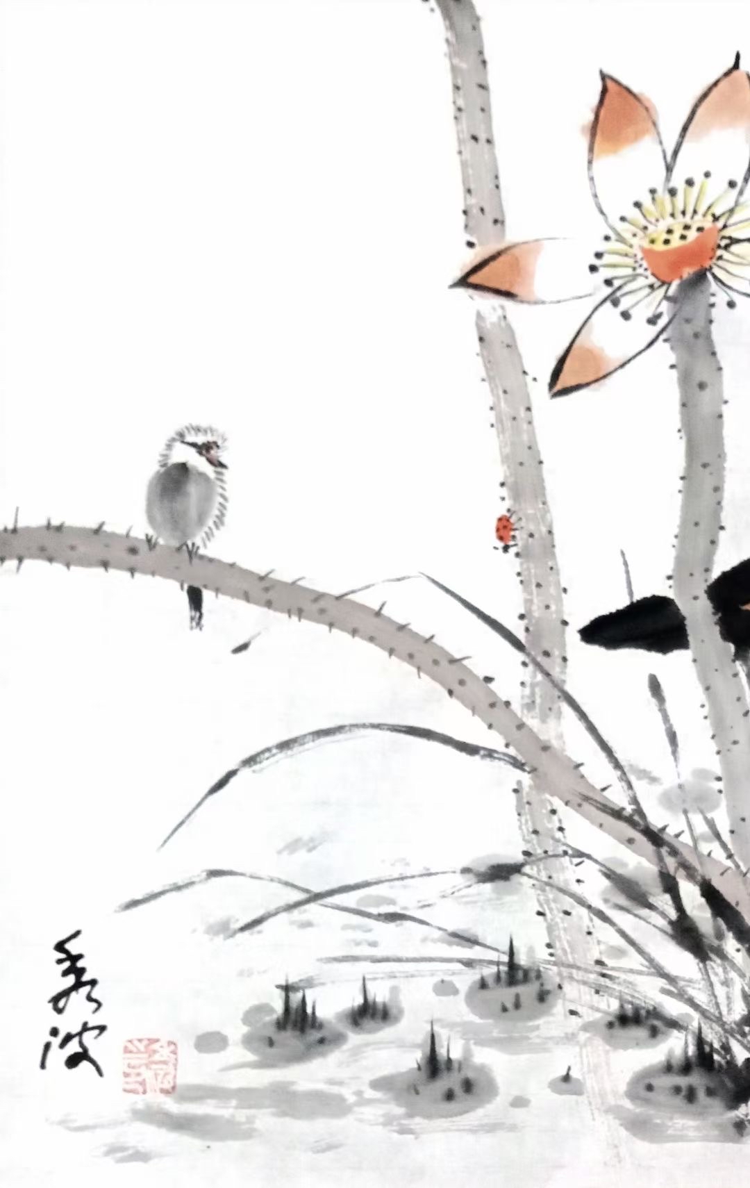 于秀波写意国画留白给人以无限的现象空间,画面唯美,直抒胸臆