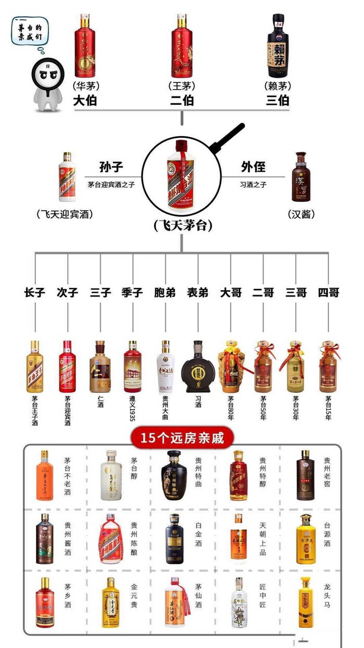 国酒茅台七大姑八大姨终于捋清关系了,我一直以为其他的都是假酒,不过