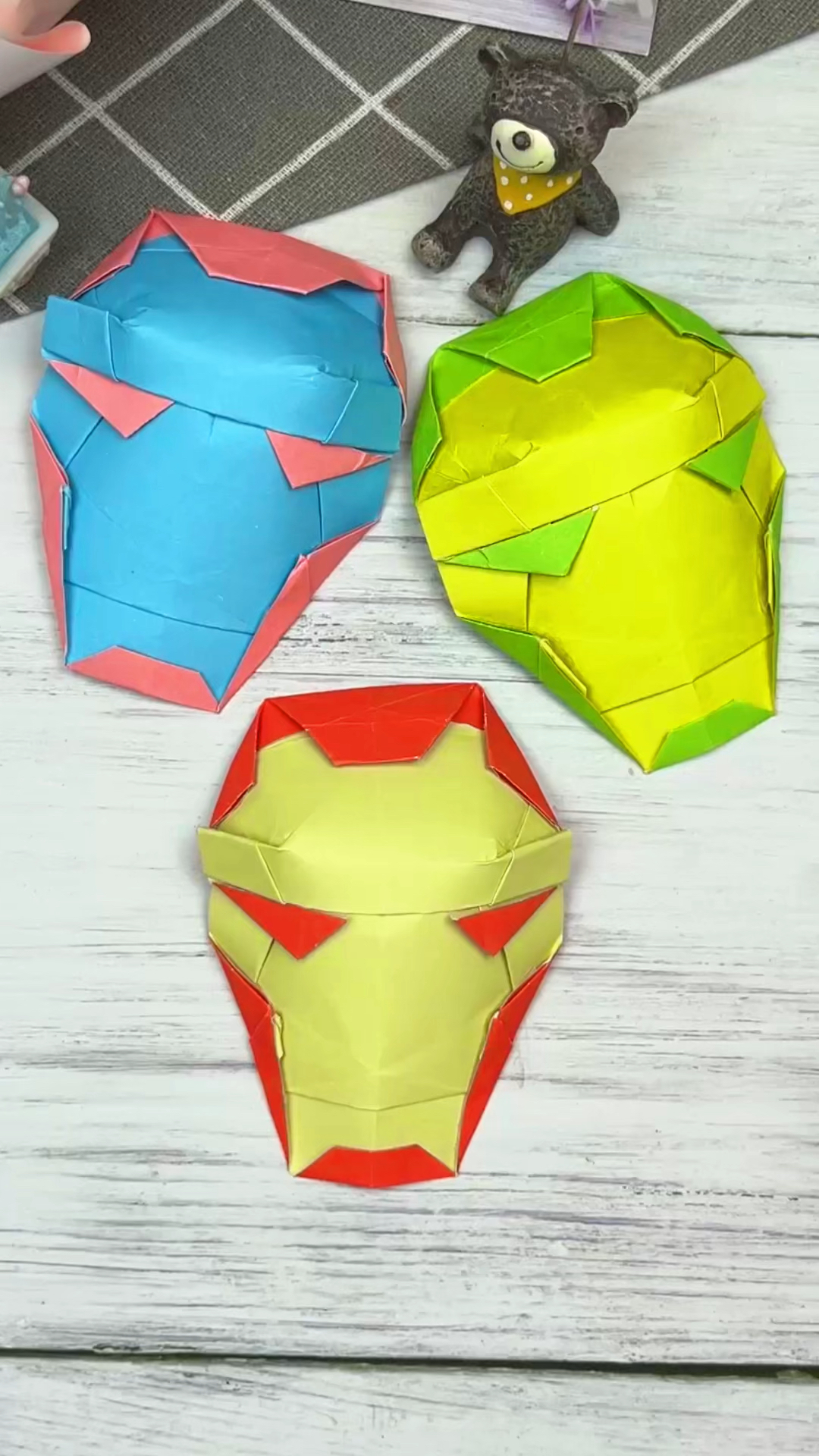 钢铁侠面具折纸教程.