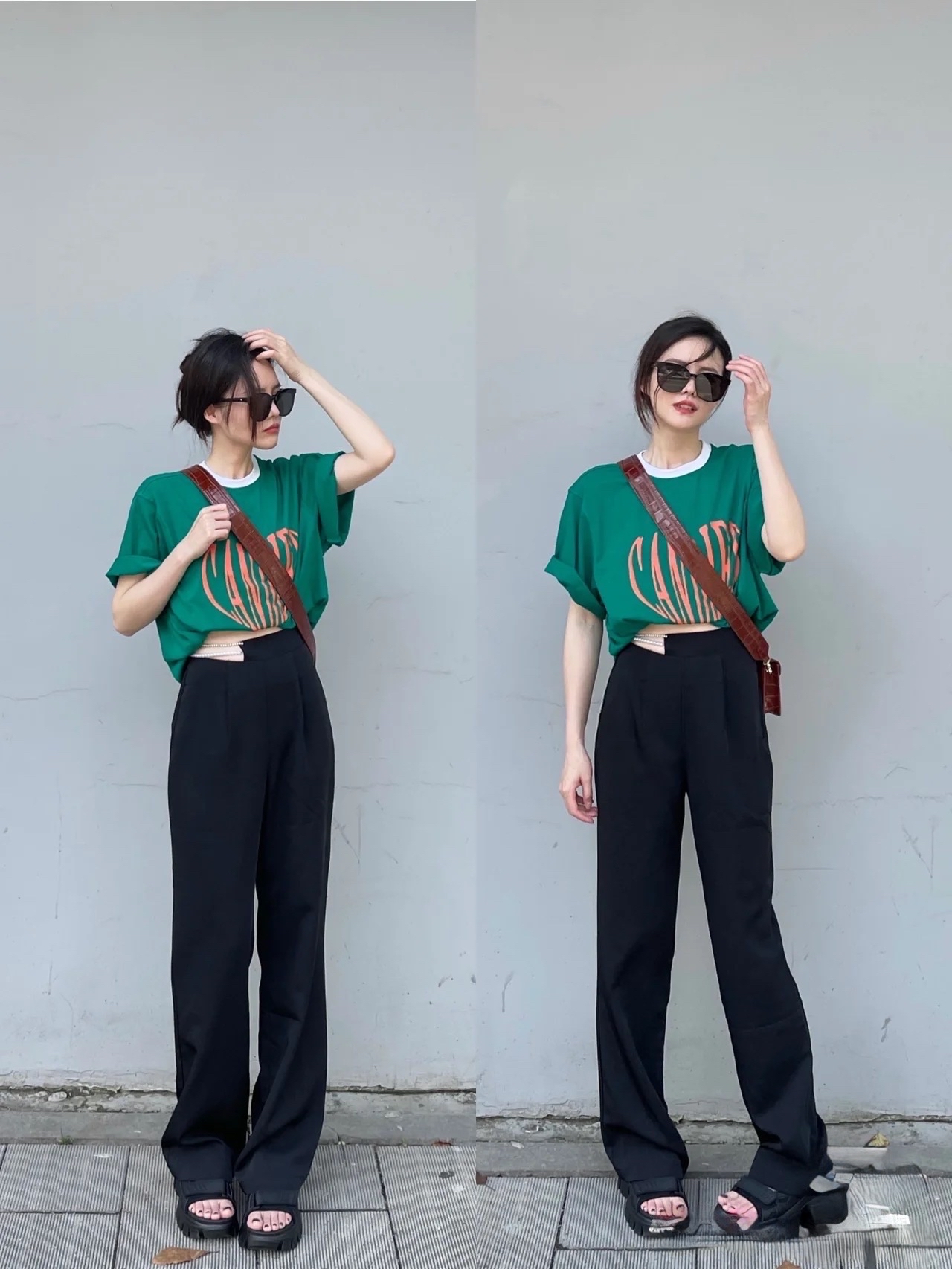 今夏阔腿裤配高跟凉鞋,时髦又洋气,女人味十足!
