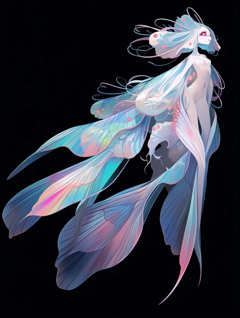 幻想生物  新一轮的幻想生物增加了昆虫的触角和透明半透明的翅膀,浅