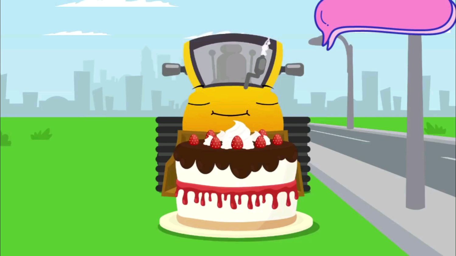 挖掘机过生日,蛋糕被破坏了