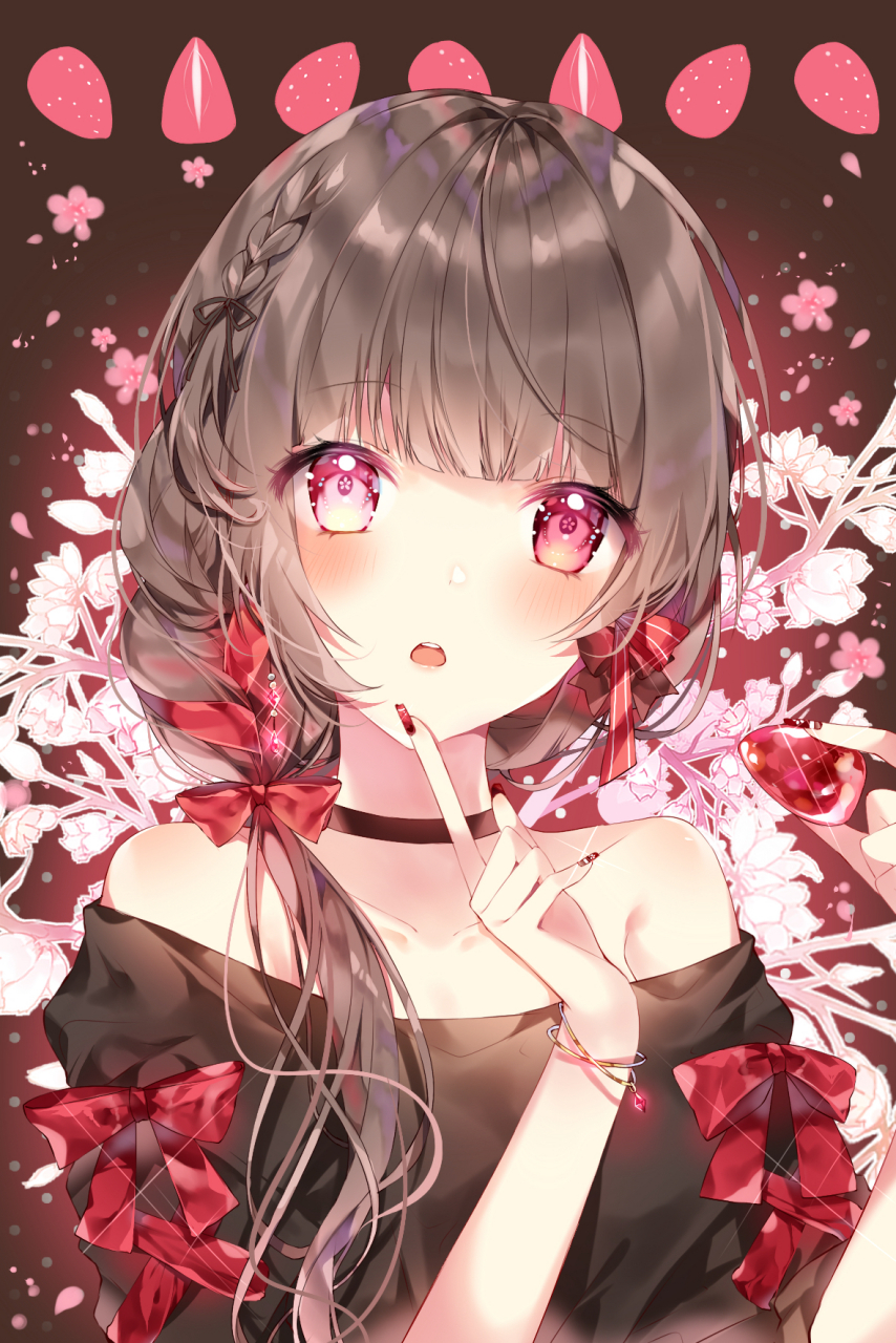 一字肩 可爱少女#二次元美图# #动漫美图