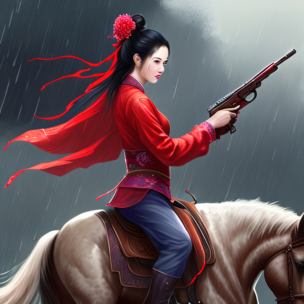 百度涂鸦一格真厉害,ai绘图生成的舞刀弄枪的女侠,飒爽英姿很耐看呀!