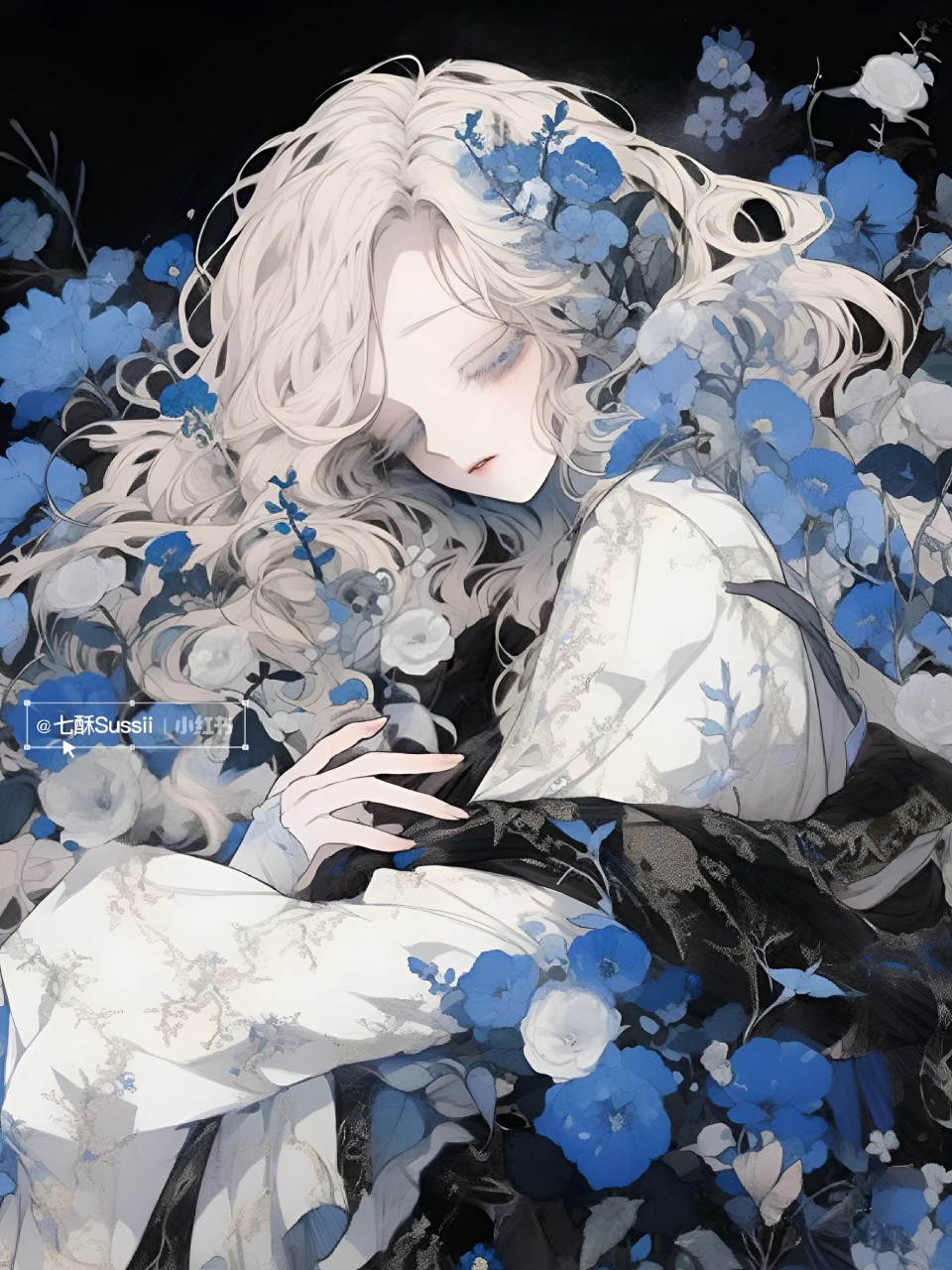 沉睡的少女 #二次元# #ai绘画# #ai共创计划