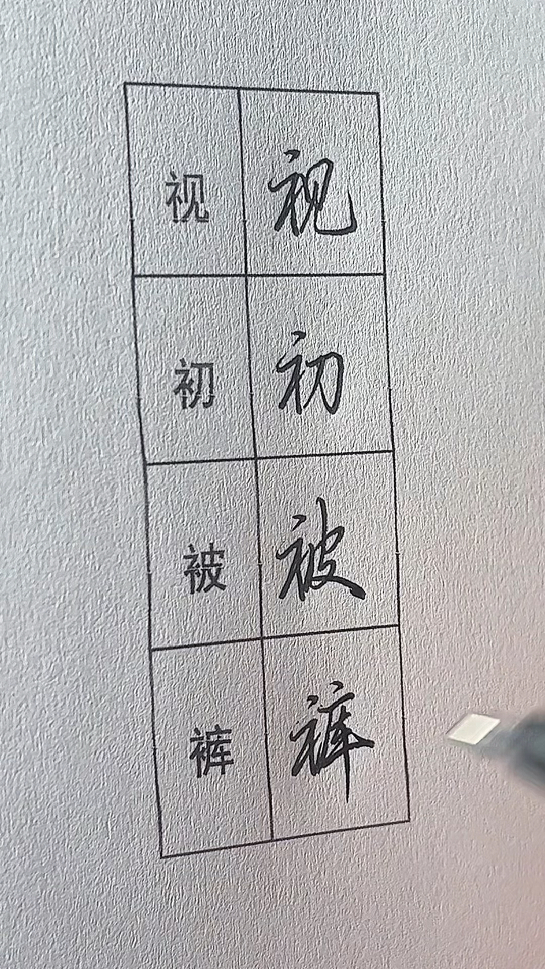 行书中示字旁和衣补旁可以共用
