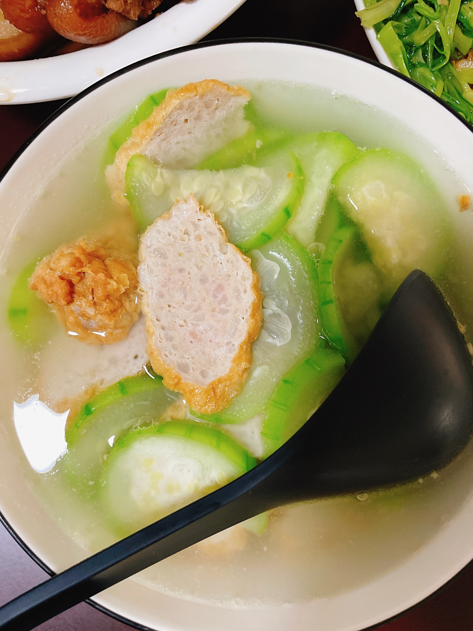 潮汕家常菜 潮汕卤味猪蹄 清炒空心菜 秋瓜肉卷汤 家常做法简单美味