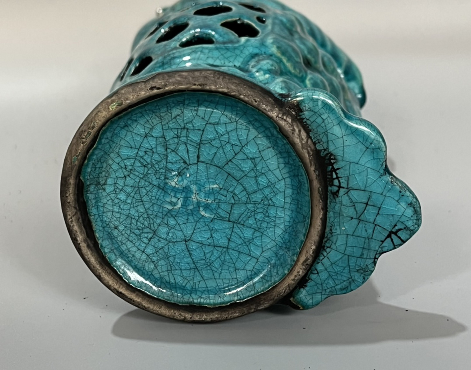 大周柴窑孔雀一对,高27×12厘米