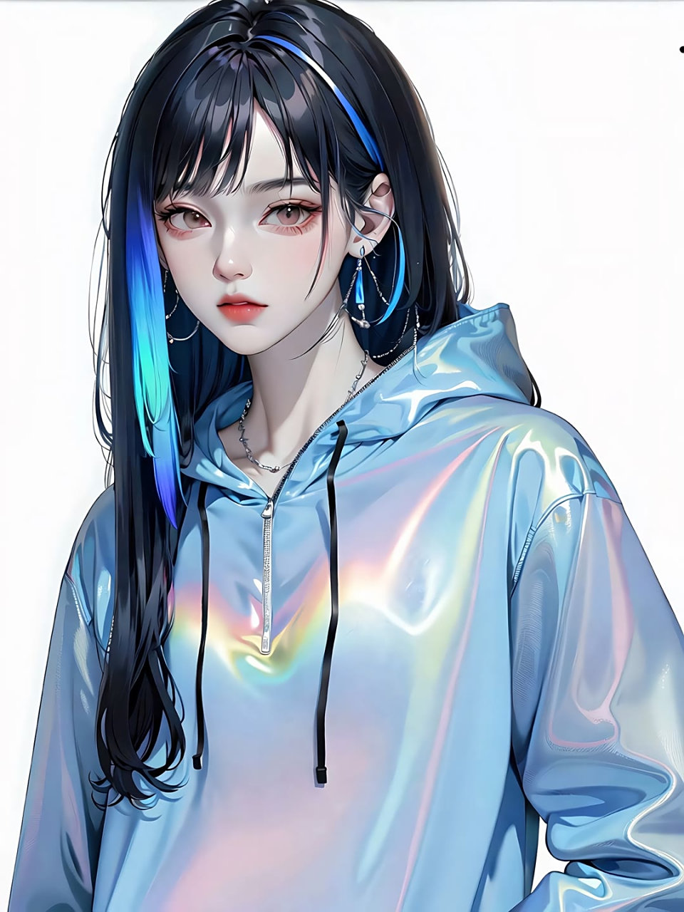 "澜"色调现代风,二次修改ai图,眼中的风景,远不及你—#动漫美图