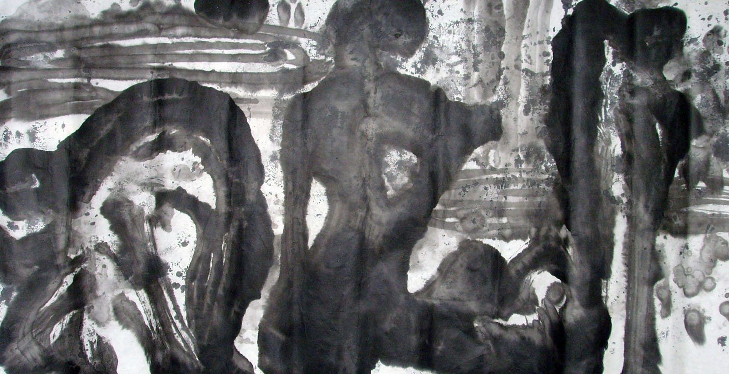 每日书画欣赏 刘培宏现代水墨画构成