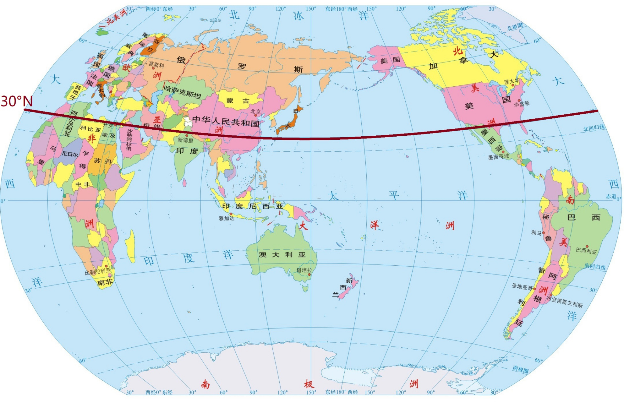 南纬30度地图图片