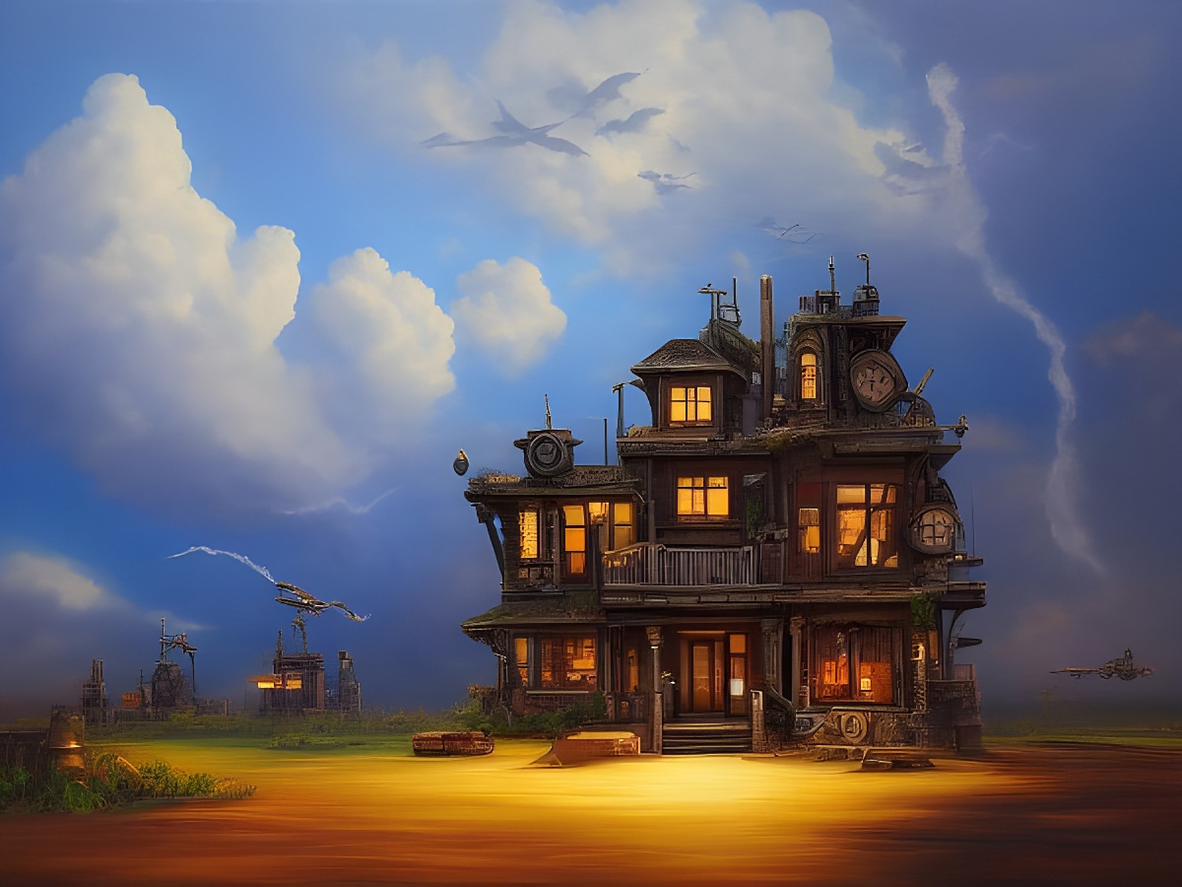 「建在云中的房子」 #ai共创计划#  #二次元美图#  #超潜力新人创作营