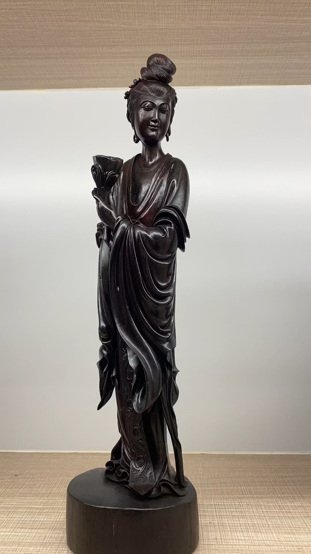 八仙何仙姑,木雕摆件工艺品-度小视