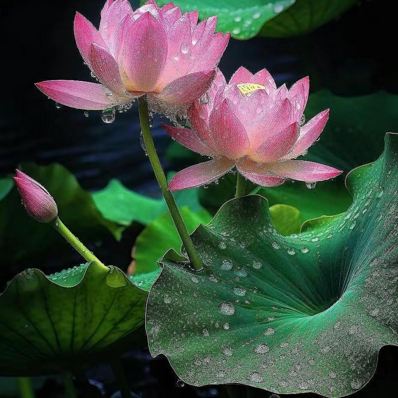 雨后荷花头像图片